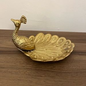 Gold Peacock Dish